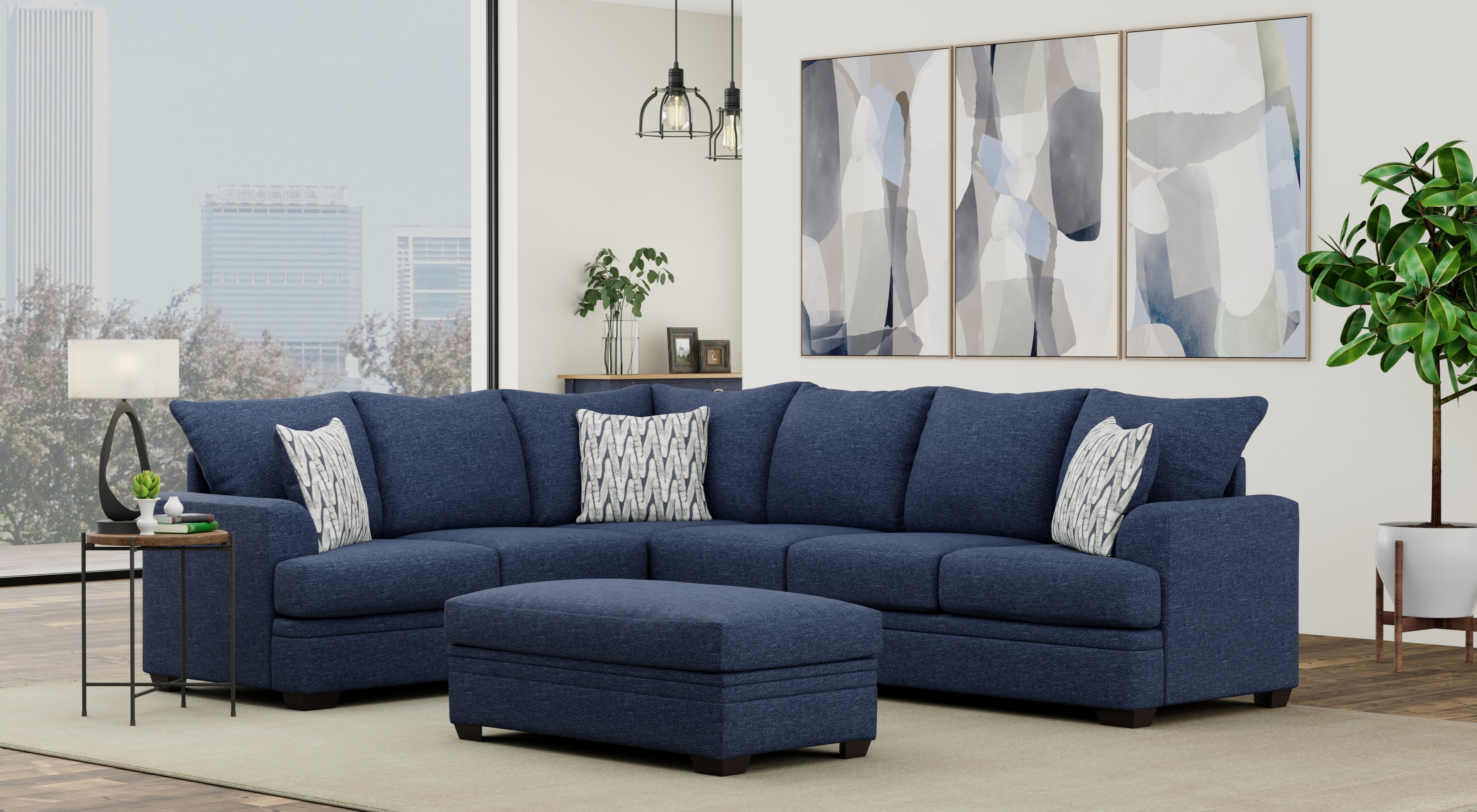 Sectional with two online chairs